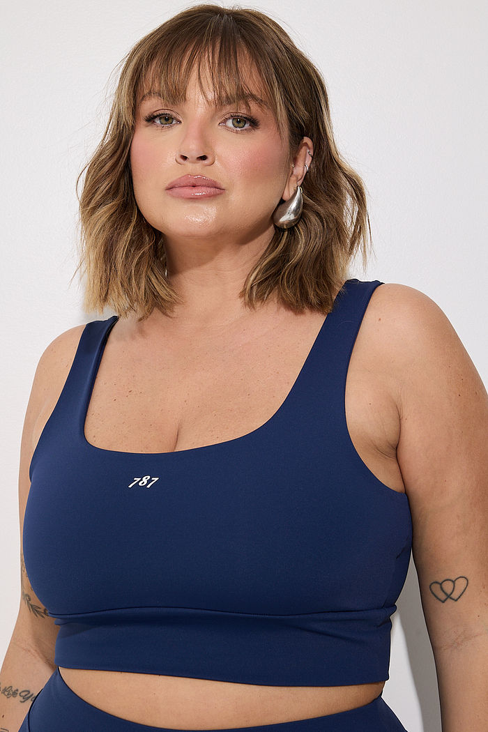 Top Fitness Plus Size Marinho Navy