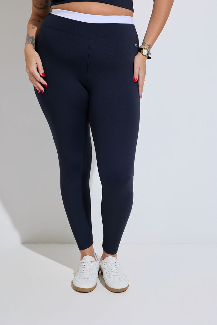 Legging Fitness Plus Size Duo Preto e Branco