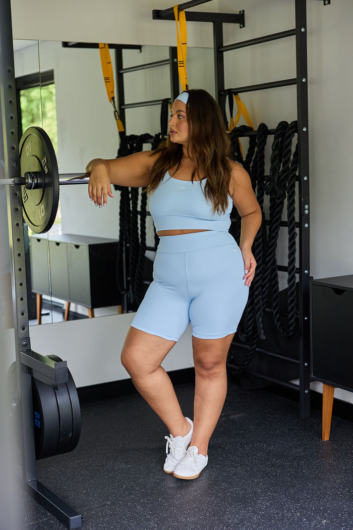 Bermuda Fitness Plus Size Azul Serenity