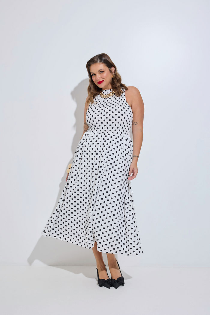 Vestido Alice Poá Branco