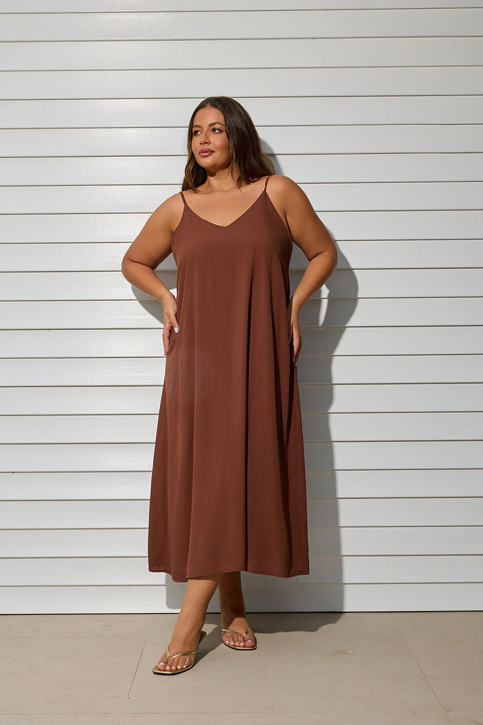 Vestido Paula Marrom