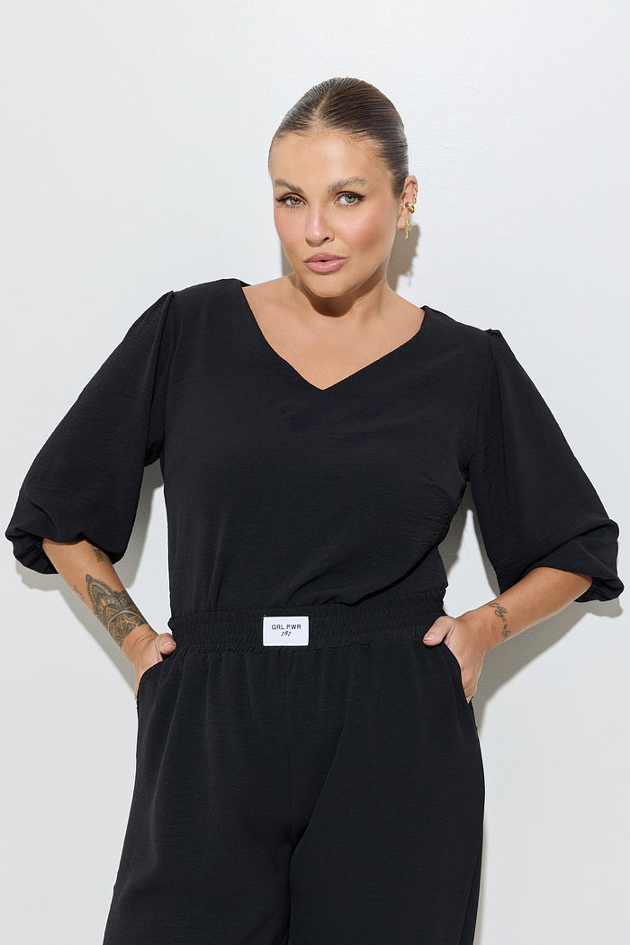 Blusa Crepe Preta