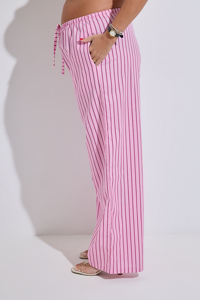 Calça Sheron Tricoline Listrada Rosa