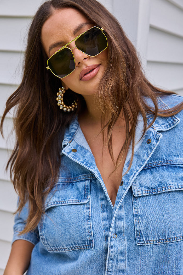 Camisa Jeans Plus Size Vick