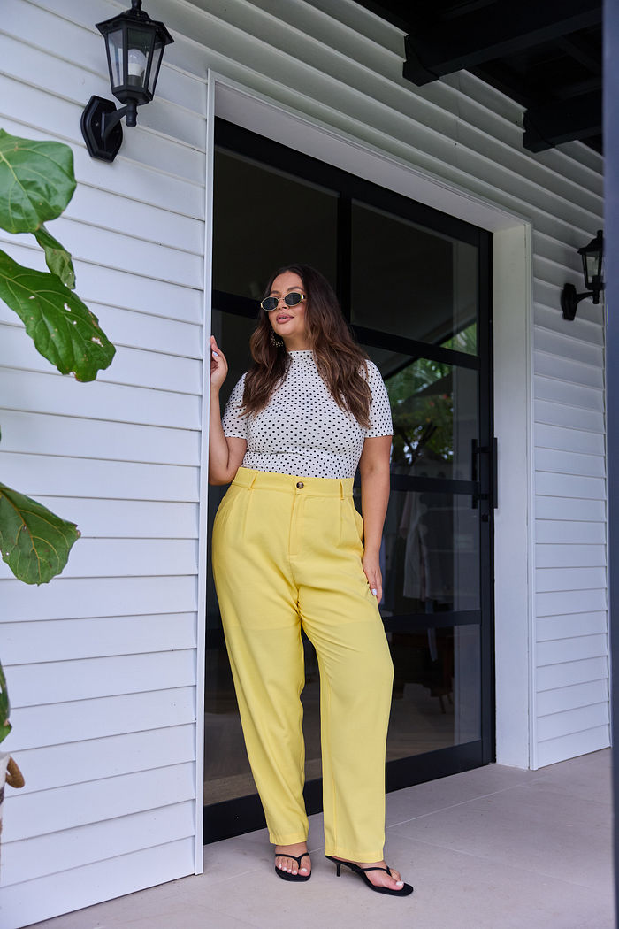 Calça Alfaiataria Salete Tencel Amarelo