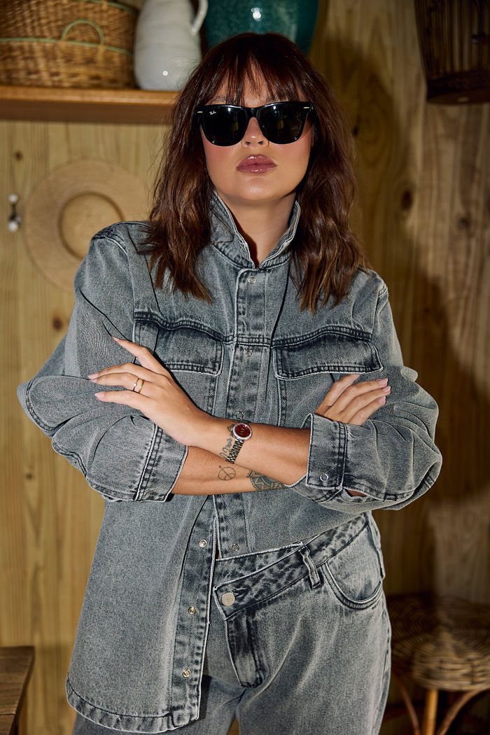 Camisa Jeans Plus Size Paloma