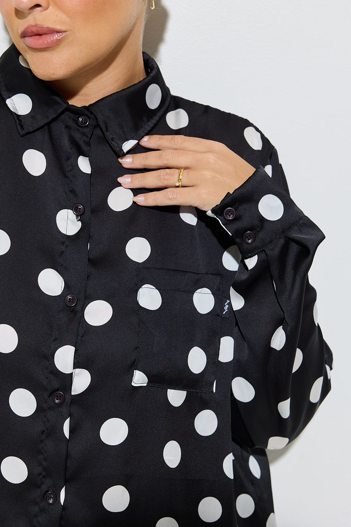 Camisa Alfaiataria Acetinada Poá