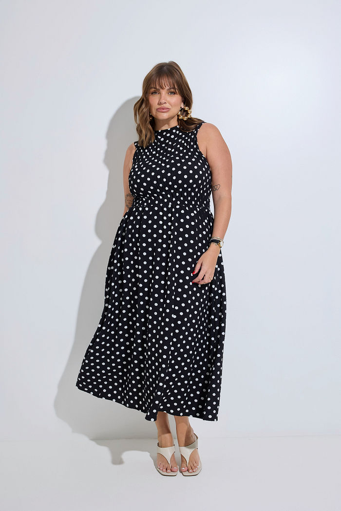 Vestido Alice Poá Preto