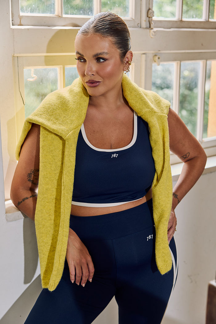 Legging Fitness Plus Size Dark Night Com Friso Off