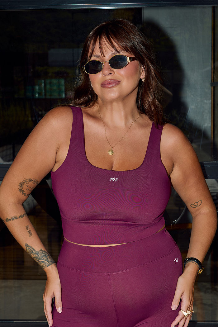 Top Fitness Plus Size Borgogna