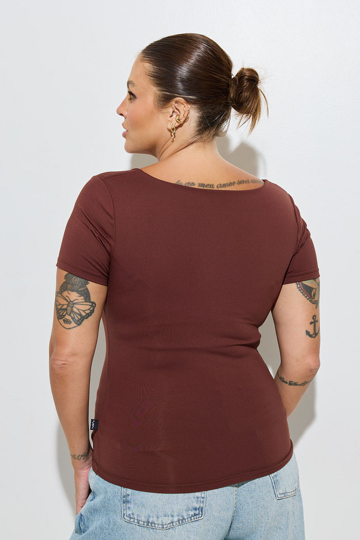 Blusa Jade Poliamida Marrom