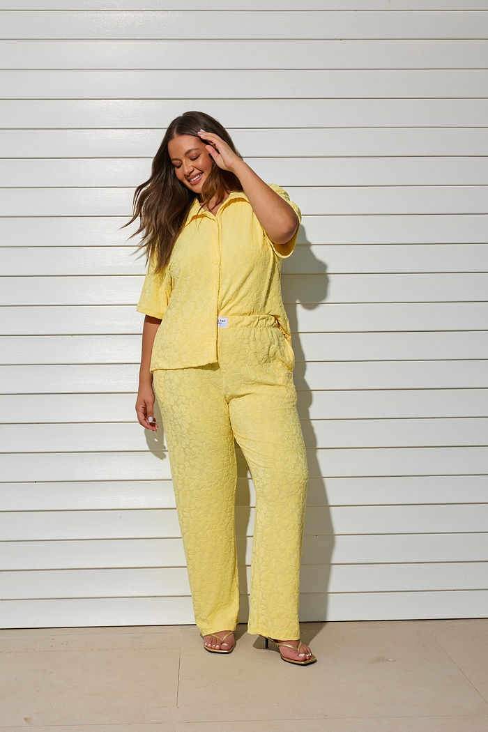 Pantalona Atoalhado Amarelo