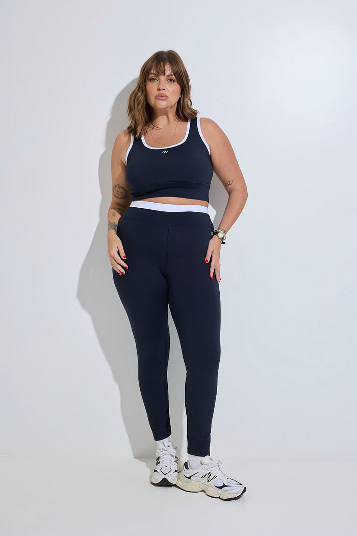 Legging Fitness Plus Size Duo Preto e Branco
