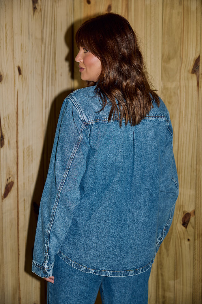 Camisa Jeans Plus Size Carolina