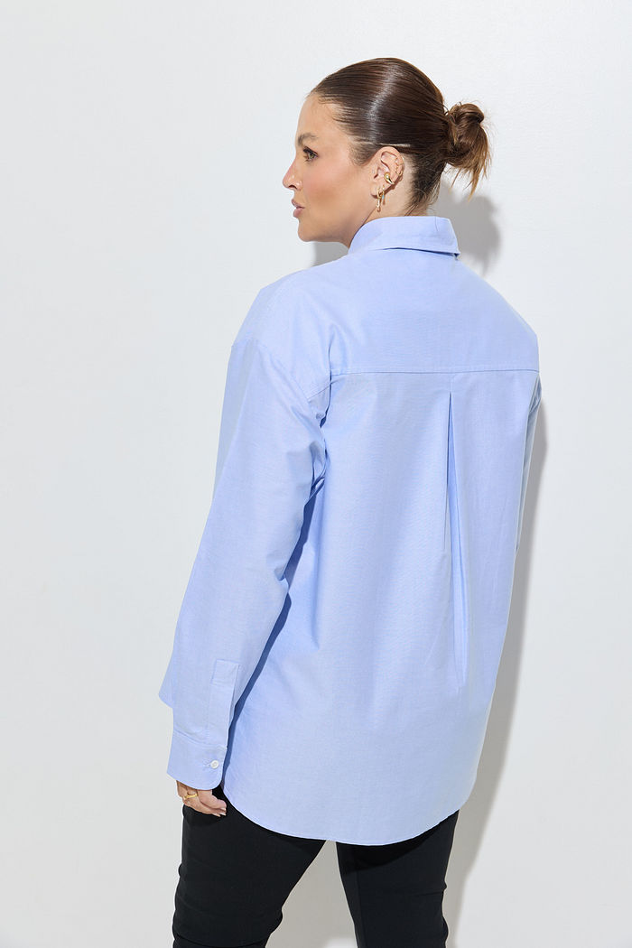 Camisa Alfaiataria Oxford Azul