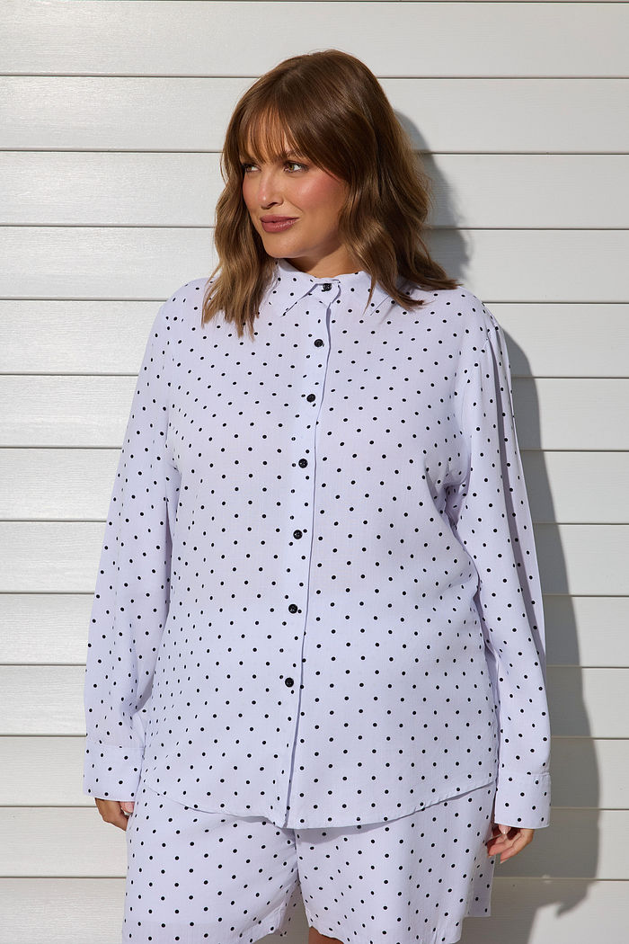 Camisa Alfaiataria Ellen Poá Branco