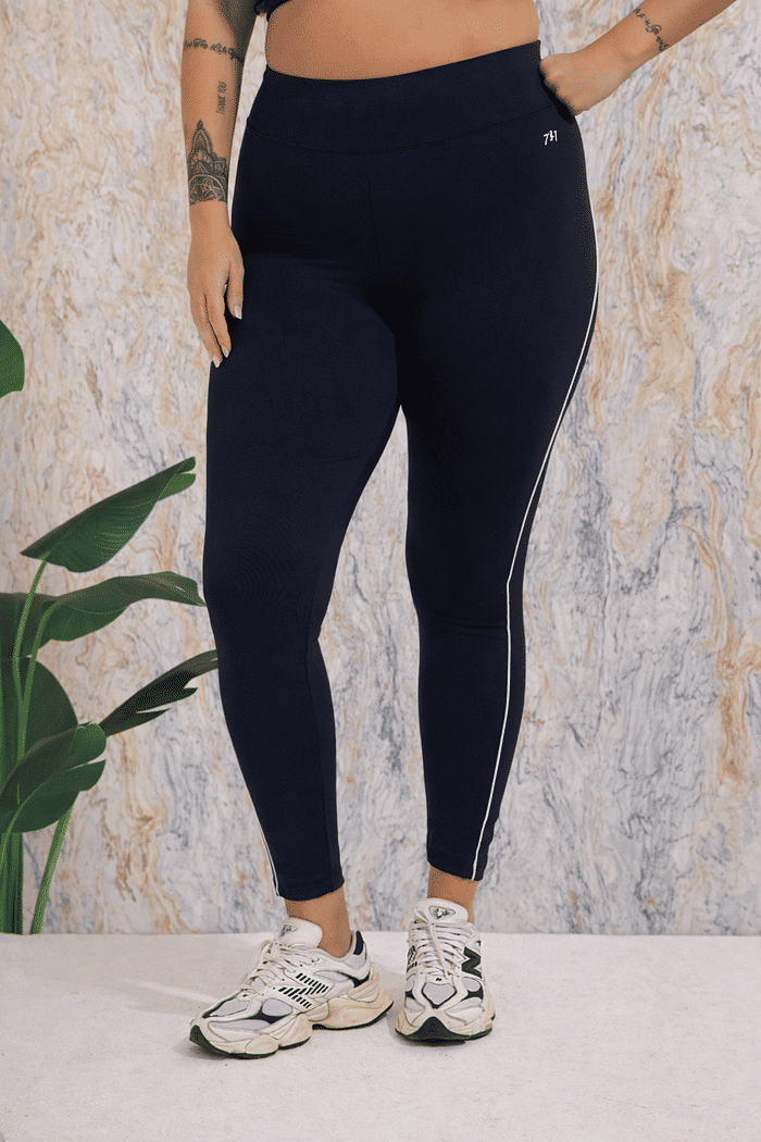 Legging Fitness Plus Size Preta e Branca