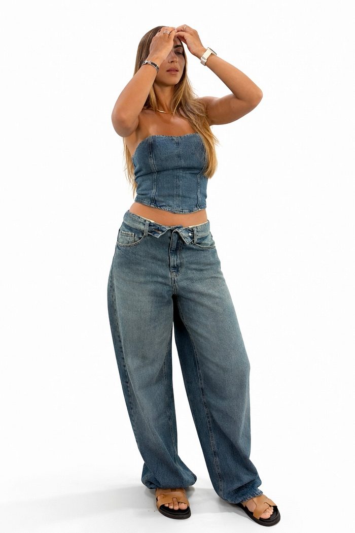 Calça Jeans Cós assimetrico (PRÉ VENDA ENVIO 26/02)