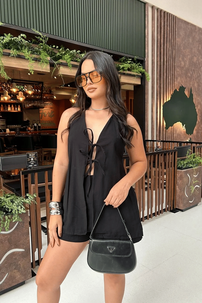 Conjunto bata e shorts Lace