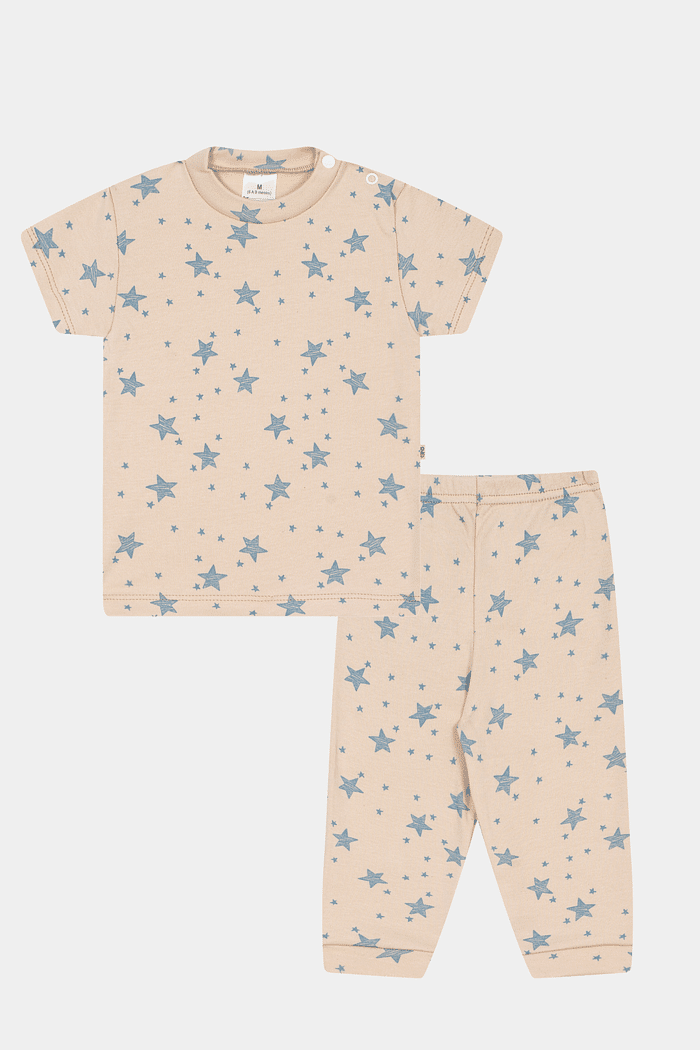 Conjunto Suedine Camiseta Curta e Calça Estrelinhas Stolf