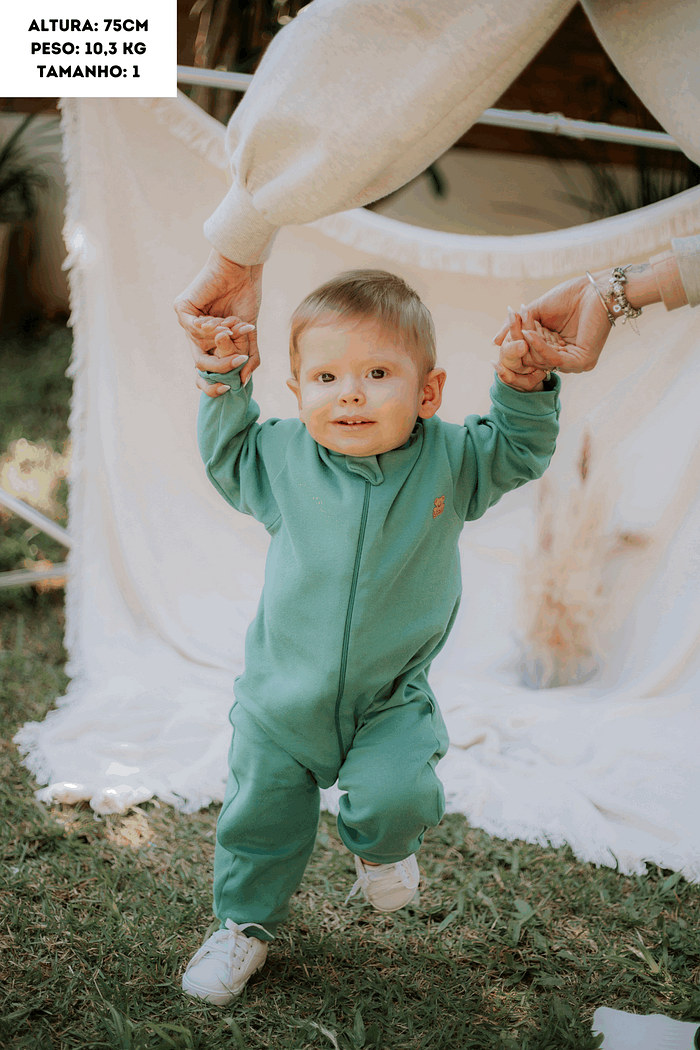 Macacão Algodão Egípcio Longo Verde Stolf
