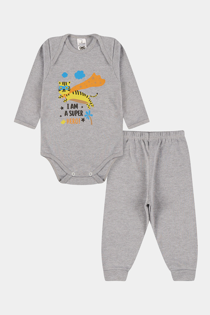 Conjunto Suedine Longo Leão Off White Stolf