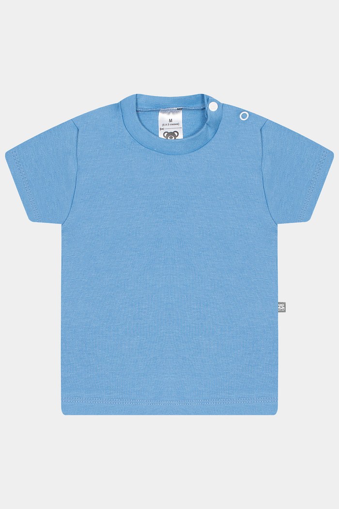 Conjunto Suedine Camiseta Curta e Calça Azul Médio Stolf