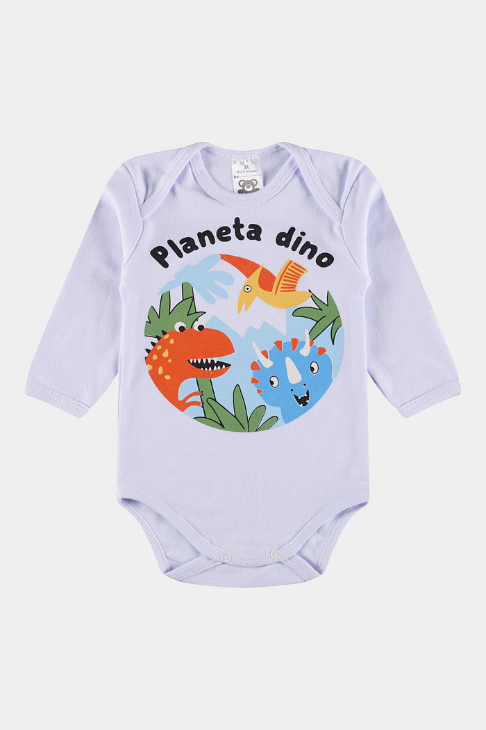 Conjunto Suedine Longo Planeta Dino Branco Stolf