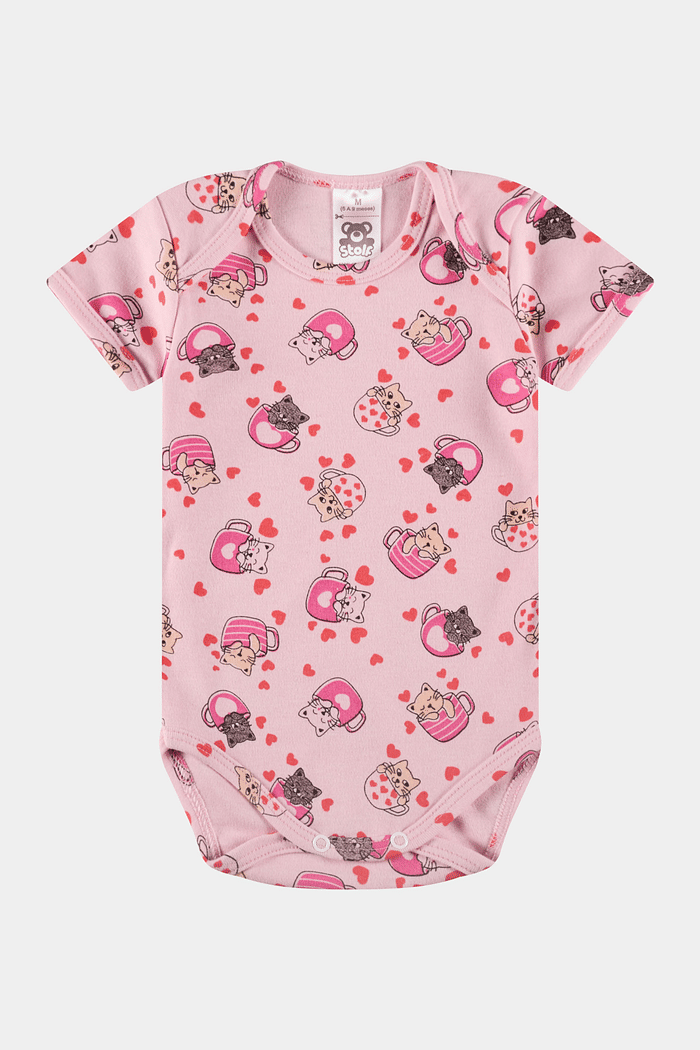 Conjunto Suedine Curto Gatinha Rosa Stolf