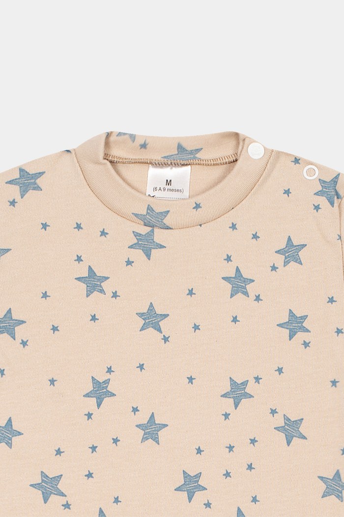 Camiseta Suedine Manga Curta Estampada Estrelinha Stolf