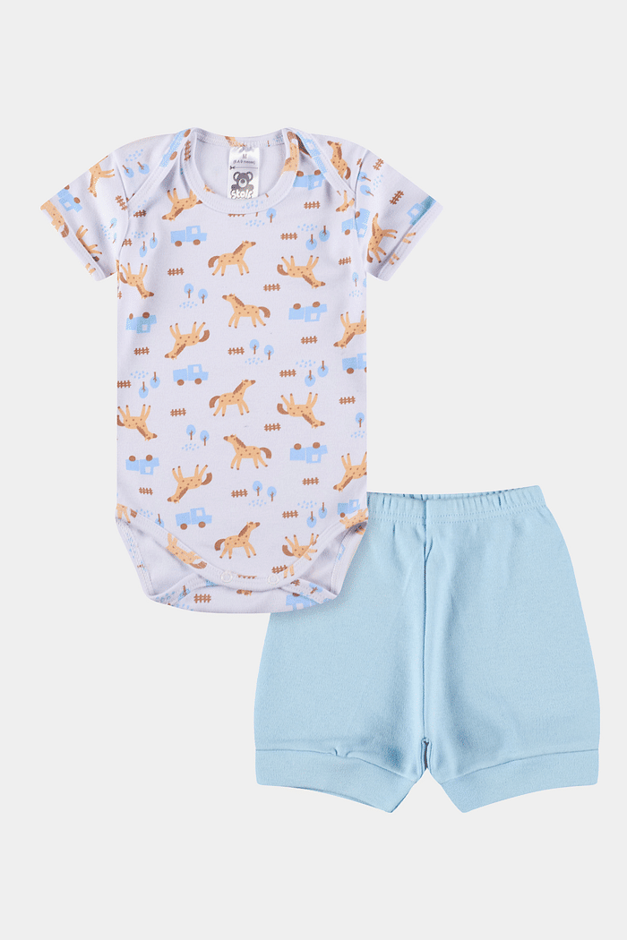 Conjunto Suedine Curto Cavalo Branco Stolf