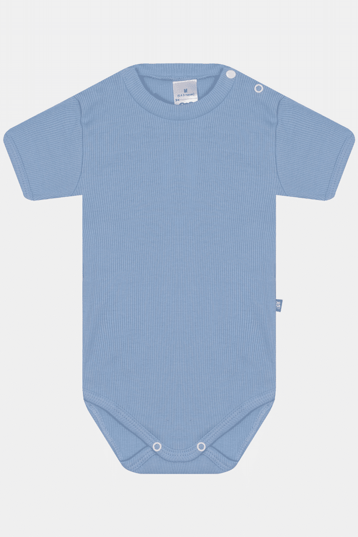 Conjunto Canelado Body Curto e Calça Indigo Claro Stolf
