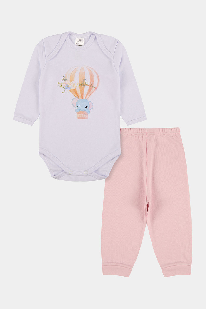 Conjunto Suedine Longo Elefante Balão Branco Stolf