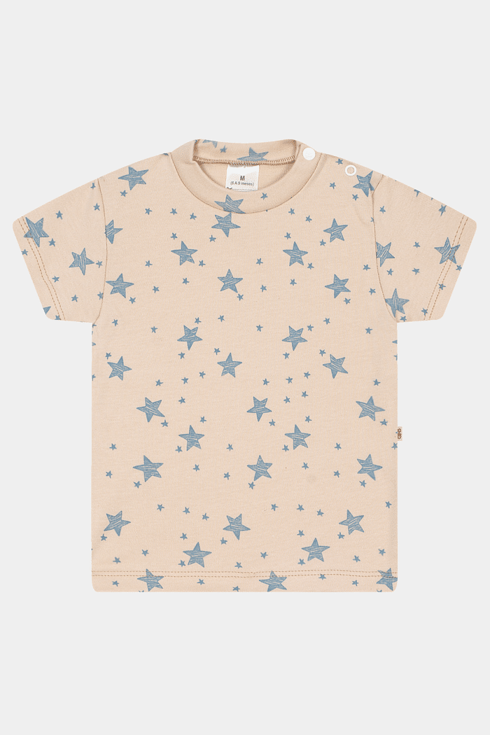 Conjunto Suedine Camiseta Curta e Calça Estrelinhas Stolf