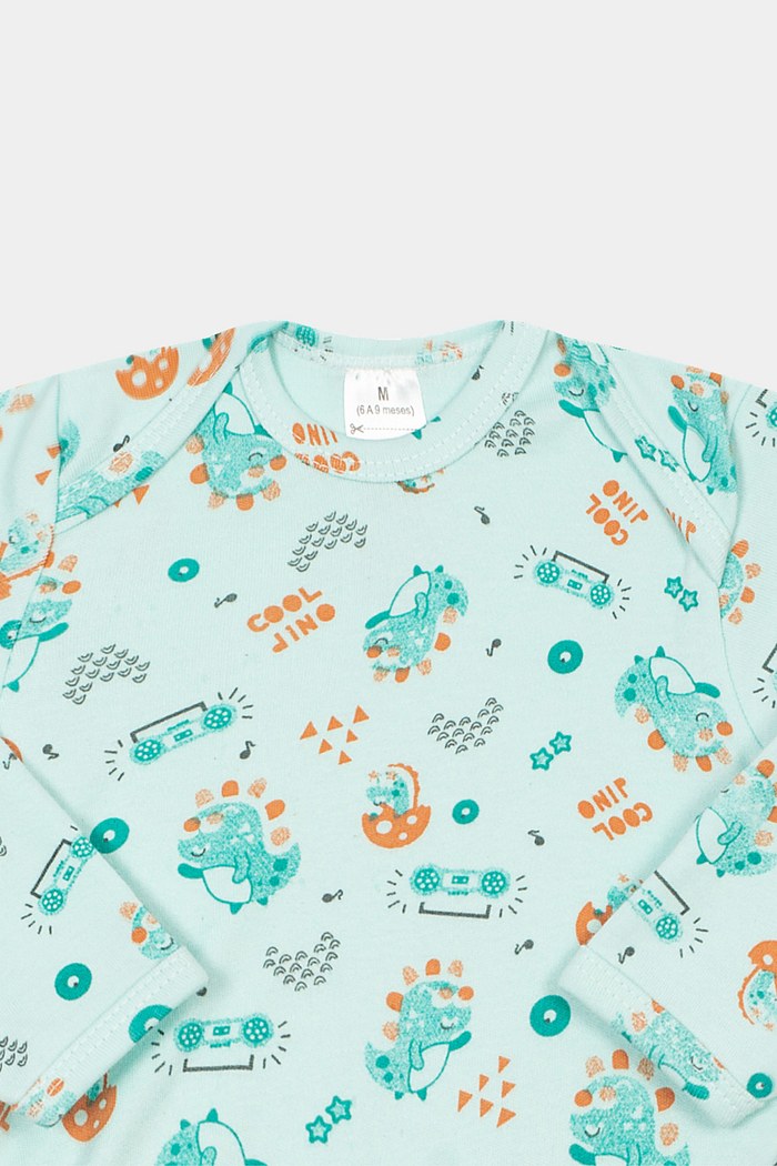 Body Suedine Manga Longa Estampado Dino Stolf