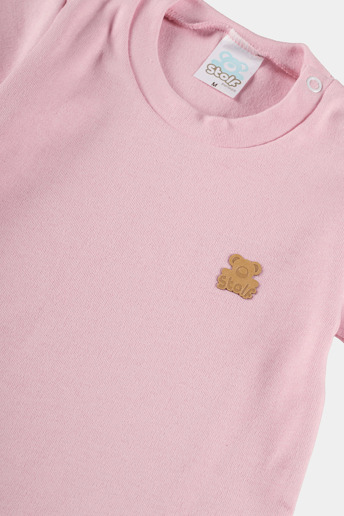 Macacão Suedine Curto Rosa Stolf