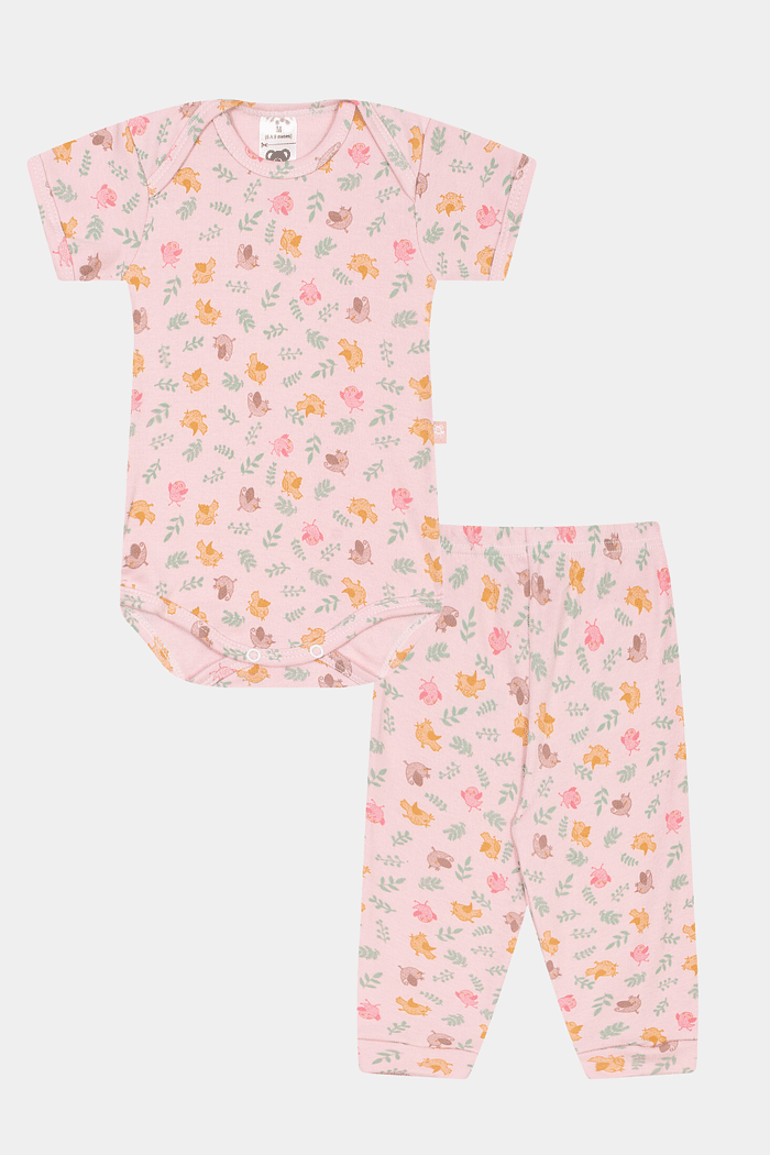 Conjunto Suedine Body Curto e Calça Passarinho Stolf