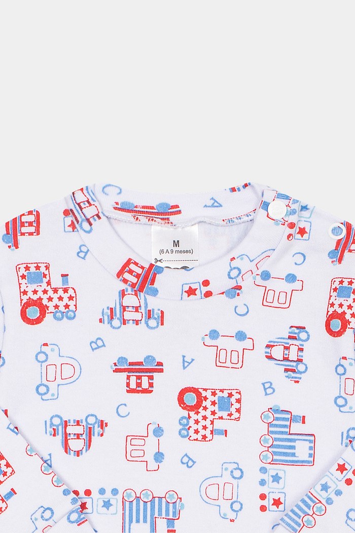 Camiseta Suedine Manga Longa Estampado Carrinho Stolf