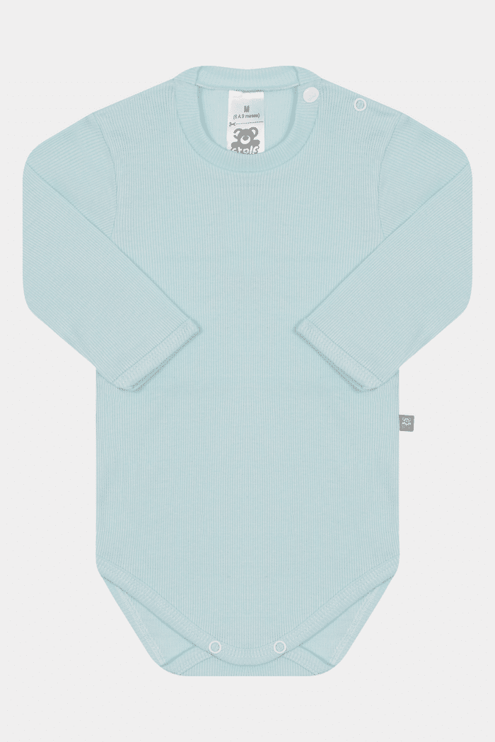 Body Canelado Manga Longa Liso Acqua Stolf