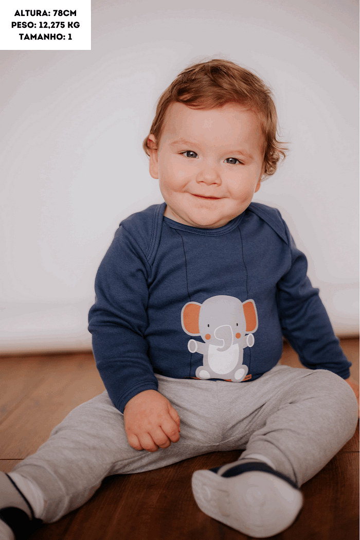 Conjunto Suedine Longo Elefante Balanço Azul Escuro Stolf