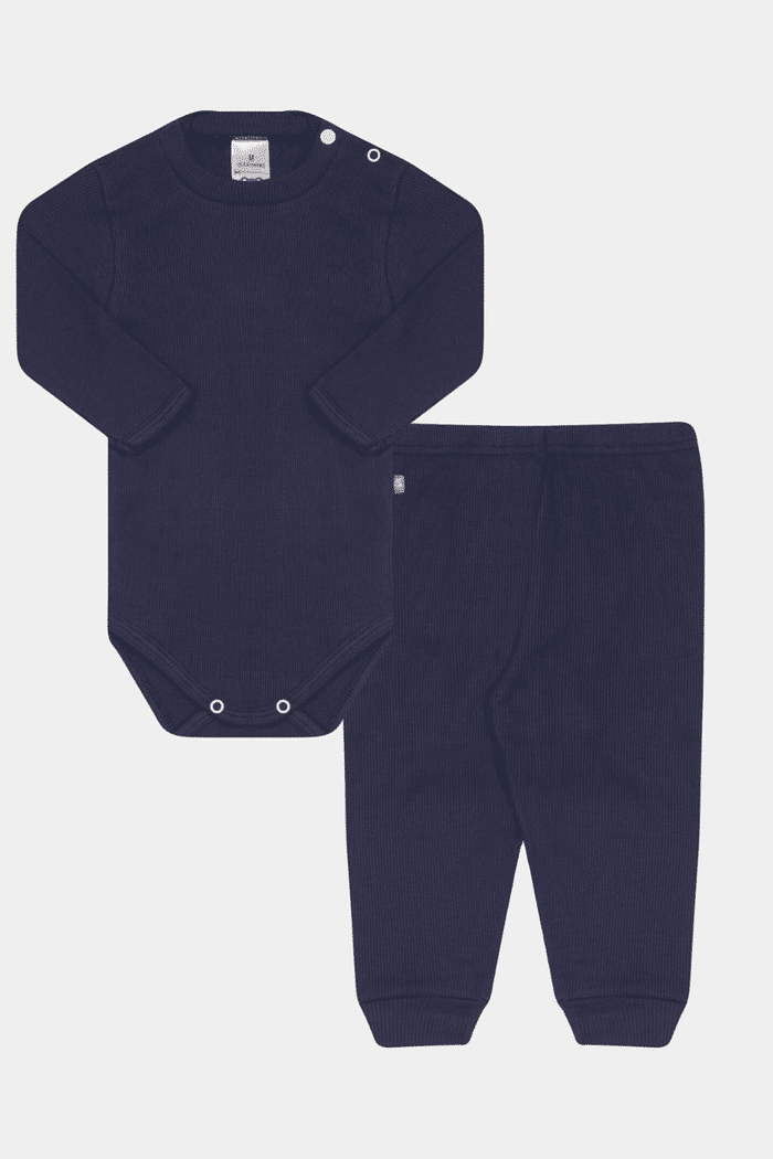 Conjunto Canelado Longo Marinho Stolf