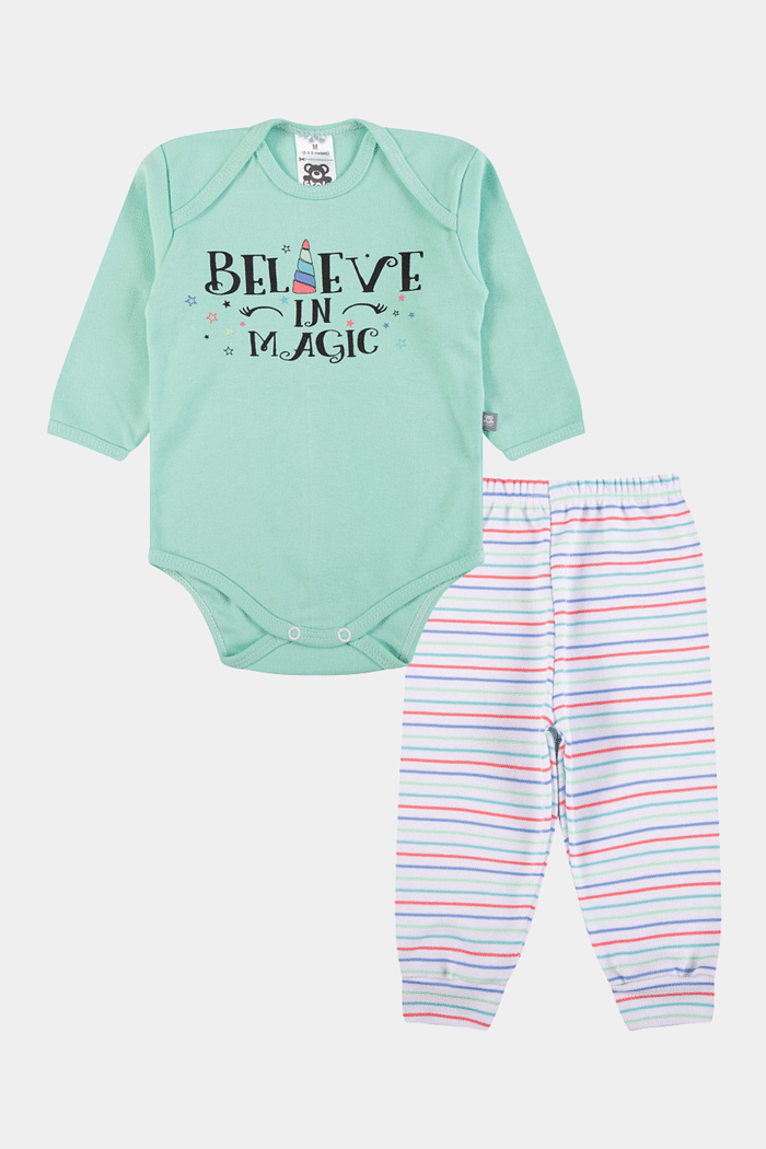 Conjunto Suedine Longo Believe Verde Stolf