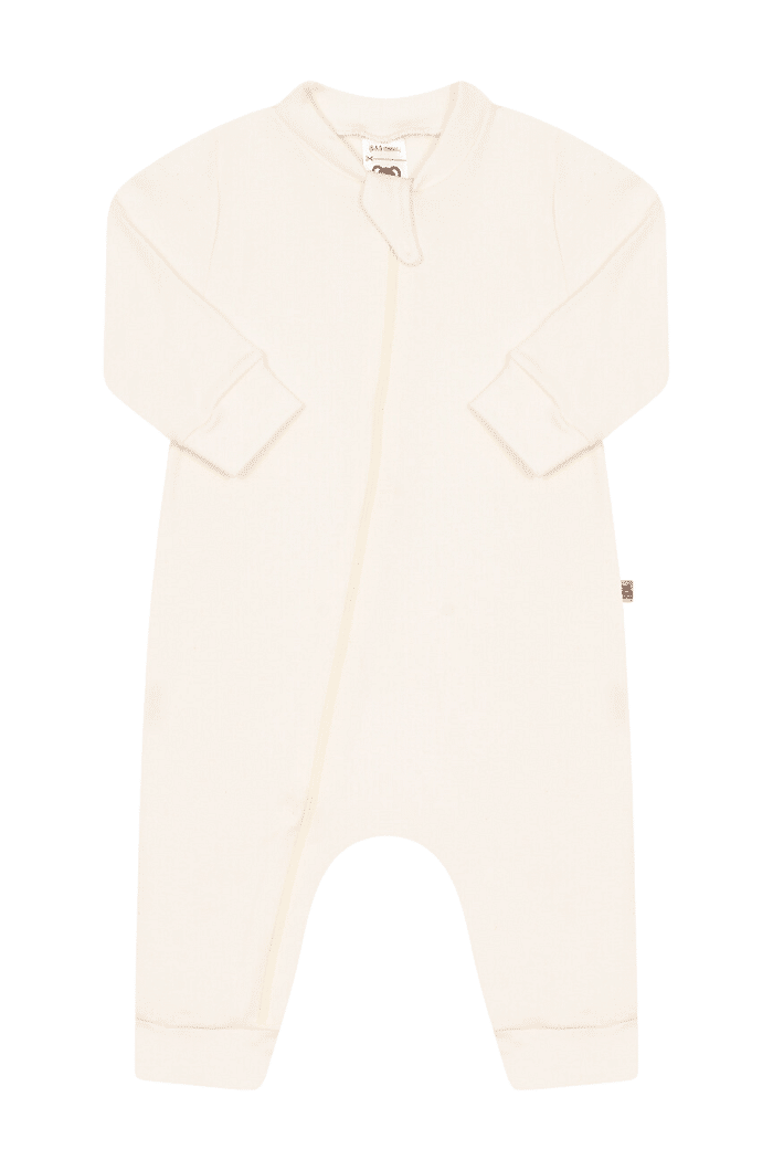 Macacão Suedine Longo Liso Off White Stolf