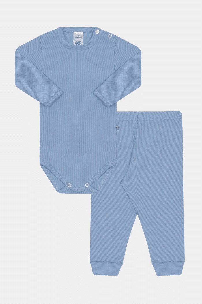 Conjunto Canelado Longo Indigo Claro Stolf