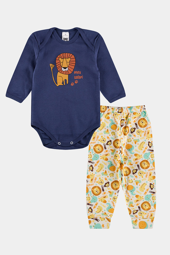 Conjunto Suedine Longo Safari Marinho Stolf