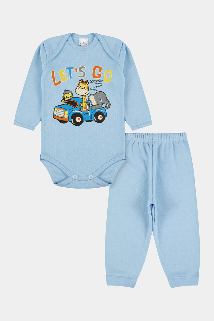 Conjunto Suedine Longo Let's Go Azul Stolf