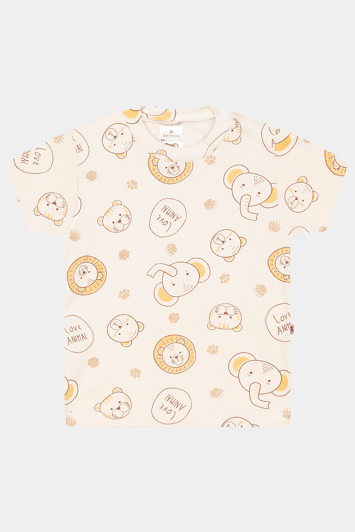 Camiseta Suedine Manga Curta Estampada Animais Stolf