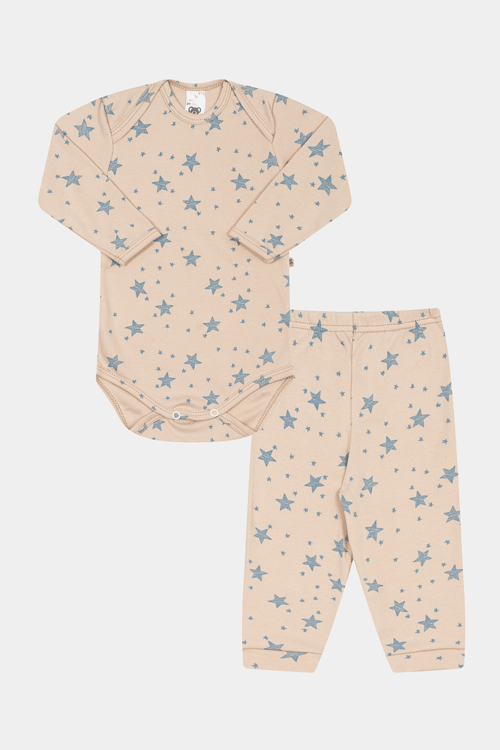 Conjunto Suedine Longo Estrelinhas Stolf