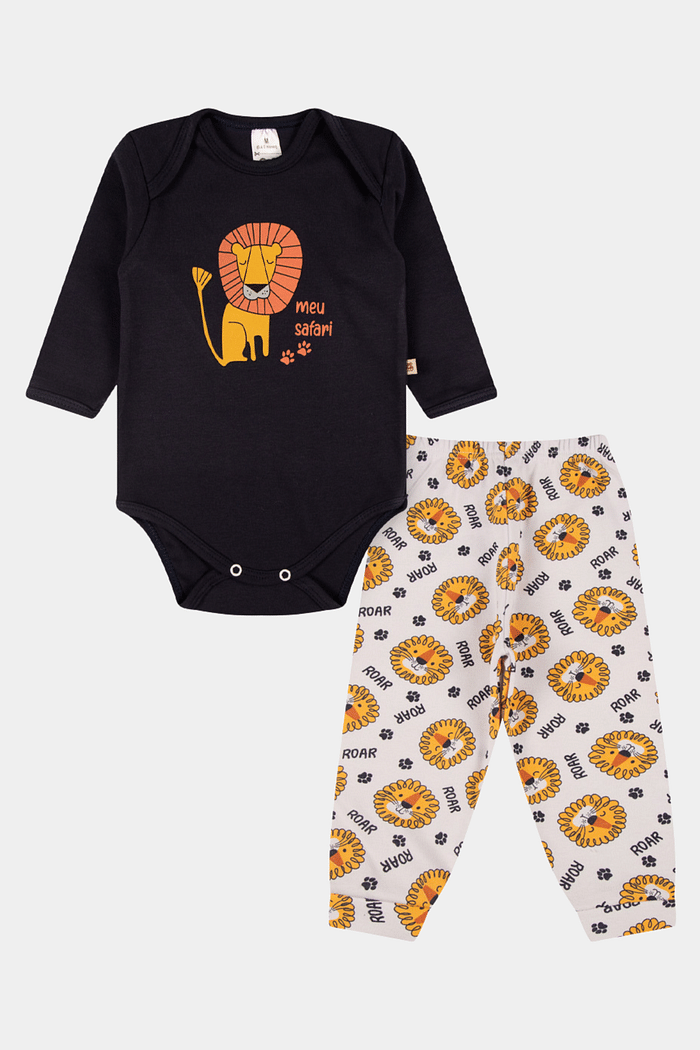 Conjunto Suedine Longo Safari Marinho Stolf