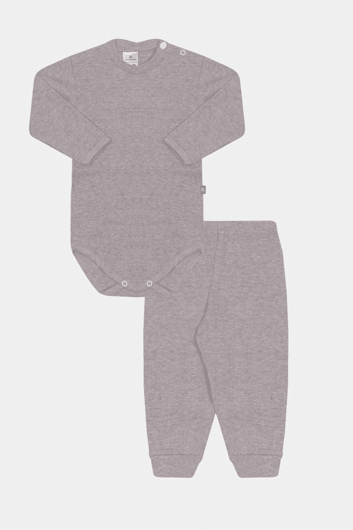 Conjunto Canelado Longo Mescla Escuro Stolf